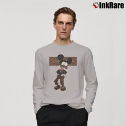 Men’s Louis Vuitton Mickey Mouse Fashion Long-Sleeve Shirt in sport grey | Sleek, Lightweight, Year-Round Wear