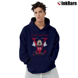 Men’s Louis Vuitton Mickey Mouse Logo Fashion Pullover Hoodie in navy | Cozy, Durable, Modern Fit