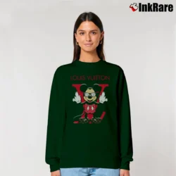 Women’s Louis Vuitton Mickey Mouse Logo Fashion Relaxed Sweatshirt in forest green | Soft, Laid-Back Vibe