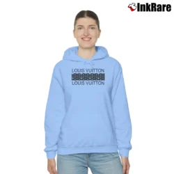 Women’s Louis Vuitton Pattern Logo Cozy Hoodie in light blue | Warm, Structured, Stylish