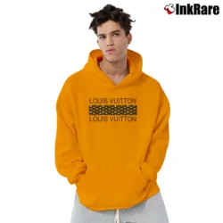 Men’s Louis Vuitton Pattern Logo Pullover Hoodie in orange | Cozy, Durable, Modern Fit