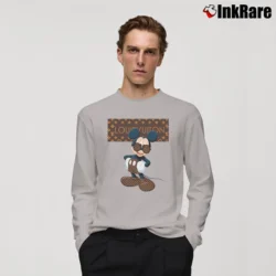 Men’s Louis Vuitton Stripe Mickey Mouse Long-Sleeve Shirt in sport grey | Sleek, Lightweight, Year-Round Wear