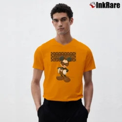 Men’s Louis Vuitton Stripe Mickey Mouse V-Neck Tee in orange | Sharp, Breathable, Everyday Staple