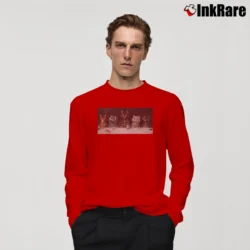 Men’s Louis Wain Cat Art Funny Gift for Cat Lovers Long-Sleeve Shirt in red | Sleek, Lightweight, Year-Round Wear