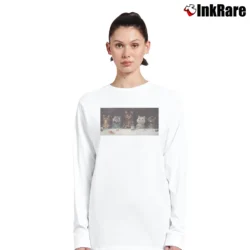 Women’s Louis Wain Cat Art Funny Gift for Cat Lovers Long-Sleeve Top in white | Sleek, Versatile, All-Season
