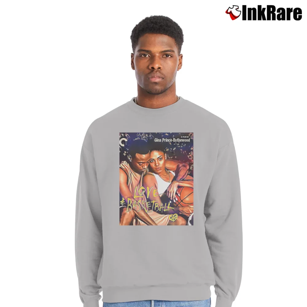 Men’s Love And Basketball Poster Crewneck Sweatshirt in sport grey | Cozy Fabric, Clean Style