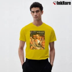 Men’s Love And Basketball Poster V-Neck Tee in yellow | Sharp, Breathable, Everyday Staple