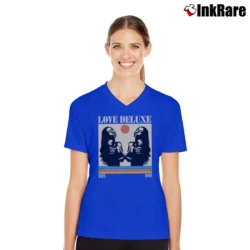 Women’s love delux sade smooth soul music V-Neck Tee in royal blue | Chic Neckline, Soft Texture