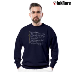 Men’s Love Is A Dagger Loki Marvel Quote Crewneck Sweatshirt in navy | Cozy Fabric, Clean Style