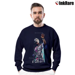 Men’s love of my live billie eilish fan art Crewneck Sweatshirt in navy | Cozy Fabric, Clean Style