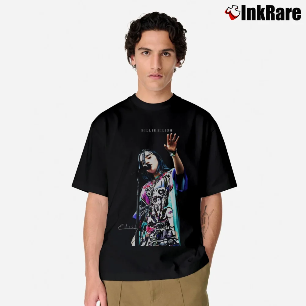 Men’s love of my live billie eilish fan art Classic T-Shirt in black | Soft, Breathable Everyday Wear