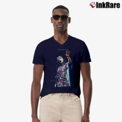 Men’s love of my live billie eilish fan art V-Neck Tee in navy | Sharp, Breathable, Everyday Staple