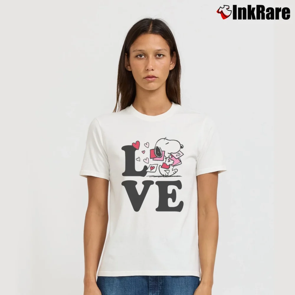 Women’s love snoopy T-Shirt in white | Soft, Flattering Fit