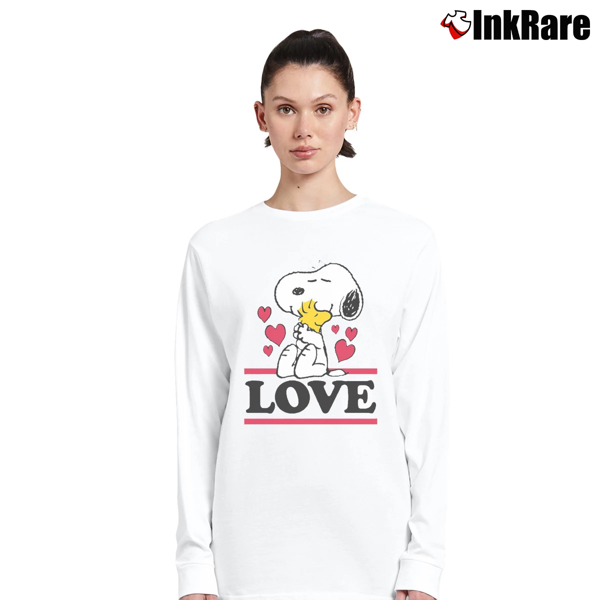 love snoopy woodstock Women’s Long-Sleeve Top in white – Effortless Layer Women’s love snoopy woodstock Long-Sleeve Top in white | Sleek, Versatile, All-Season