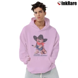 Men’s Love That Country Meowsic Cat Cowboy Graphic Pullover Hoodie in light pink | Cozy, Durable, Modern Fit