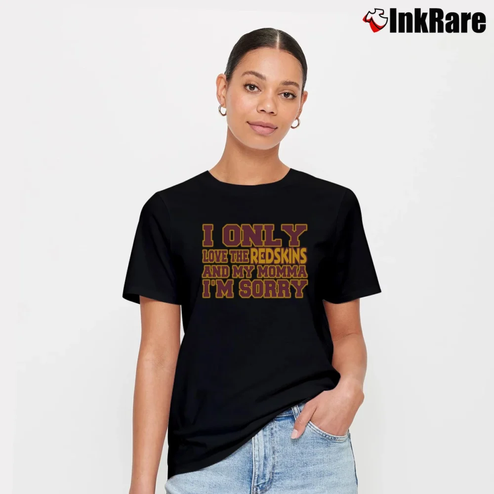 Women’s love the washing redskins and my momma football pride retro fan Signature T-Shirt in black | Soft, Flattering Fit