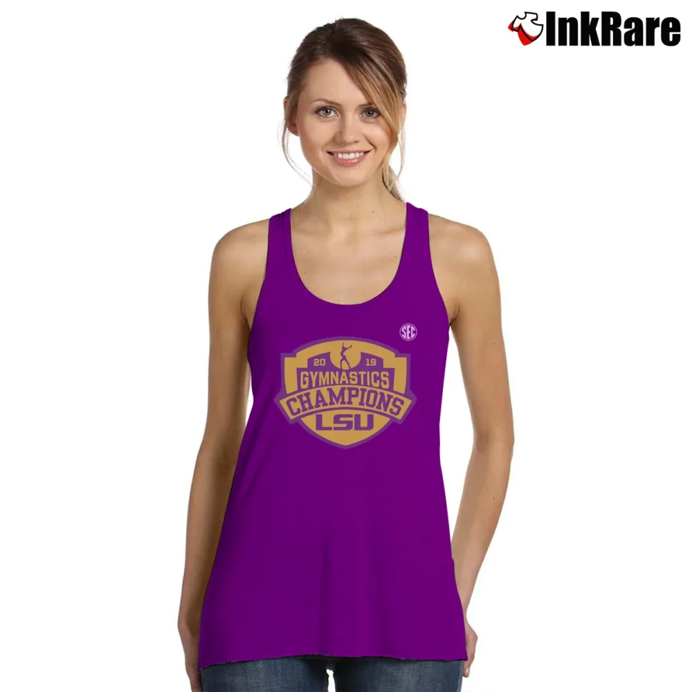 Women’s LSU Tigers 2019 SEC Gymnastics Champs Tank Top in purple | Lightweight, Movement-Friendly