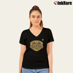 Women’s LSU Tigers 2019 SEC Gymnastics Champs V-Neck Tee in black | Chic Neckline, Soft Texture