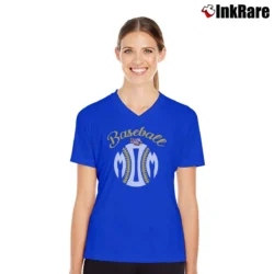 Women’s LSU Tigers Baseball Mom Graphic V-Neck Tee in royal blue | Chic Neckline, Soft Texture