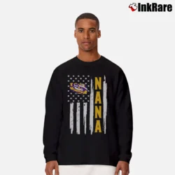 Men’s LSU Tigers Flag Graphic Nana Fan Long-Sleeve Shirt in black | Sleek, Lightweight, Year-Round Wear