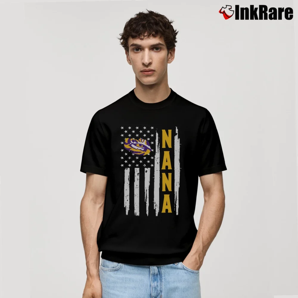 Men’s LSU Tigers Flag Graphic Nana Fan Classic T-Shirt in black | Soft, Breathable Everyday Wear