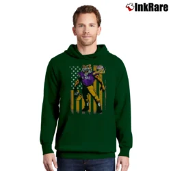 Men’s LSU Tigers Flag Mascot Graphic Pullover Hoodie in forest green | Cozy, Durable, Modern Fit