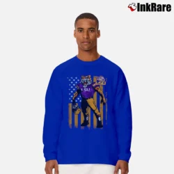 Men’s LSU Tigers Flag Mascot Graphic Long-Sleeve Shirt in royal blue | Sleek, Lightweight, Year-Round Wear