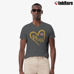 Men’s LSU Tigers Heart Grandma Mimi V-Neck Tee in charcoal | Sharp, Breathable, Everyday Staple