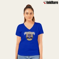 Women’s LSU Tigers Purple Crewneck Louisiana State V-Neck Tee in royal blue | Chic Neckline, Soft Texture