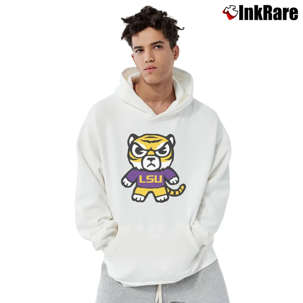 Men’s LSU Tigers Tokyodachi Purple Graphic Pullover Hoodie in white | Cozy, Durable, Modern Fit