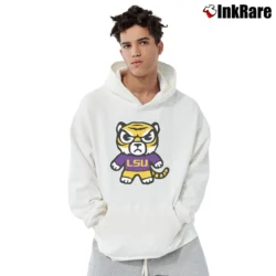 Men’s LSU Tigers Tokyodachi Purple Graphic Pullover Hoodie in white | Cozy, Durable, Modern Fit