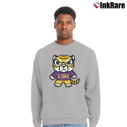 Men’s LSU Tigers Tokyodachi Purple Graphic Crewneck Sweatshirt in sport grey | Cozy Fabric, Clean Style