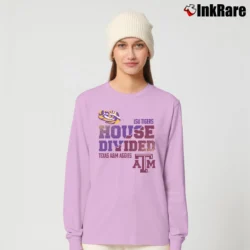 Women’s LSU Vs Texas A&M House Divided Long-Sleeve Top in light pink | Sleek, Versatile, All-Season