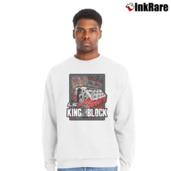 Men’s Lsx King Of The Block Chevy Racing Crewneck Sweatshirt in white | Cozy Fabric, Clean Style