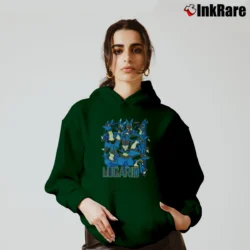 Women’s Lucario Pokemon Retro Custom Graphic Cozy Hoodie in forest green | Warm, Structured, Stylish