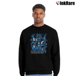 Men’s Lucario Pokemon Retro Custom Graphic Crewneck Sweatshirt in black | Cozy Fabric, Clean Style