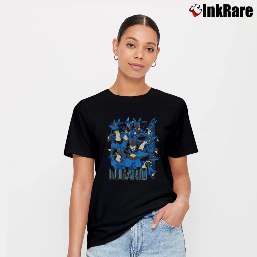 Women’s Lucario Pokemon Retro Custom Graphic Signature T-Shirt in black | Soft, Flattering Fit