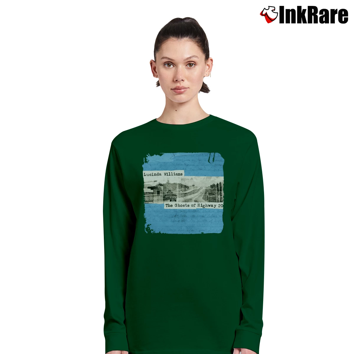 Women’s Lucinda Williams Ghosts Of Highway 20 Long-Sleeve Top in forest green | Sleek, Versatile, All-Season