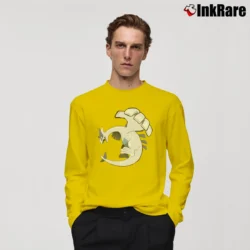 Men’s Lugia Pokemon Retro Custom Graphic Long-Sleeve Shirt in yellow | Sleek, Lightweight, Year-Round Wear
