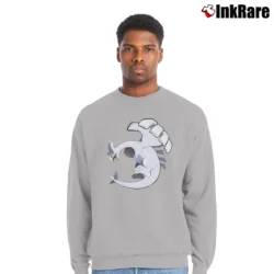 Men’s Lugia Pokemon Retro Custom Graphic Crewneck Sweatshirt in sport grey | Cozy Fabric, Clean Style