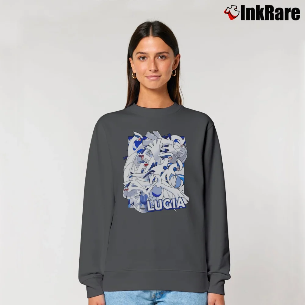 Women’s Lugia Pokemon Retro Limited Edition Relaxed Sweatshirt in charcoal | Soft, Laid-Back Vibe