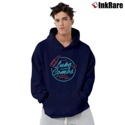 Men’s Luke Combs Neon Country Music Tour Pullover Hoodie in navy | Cozy, Durable, Modern Fit