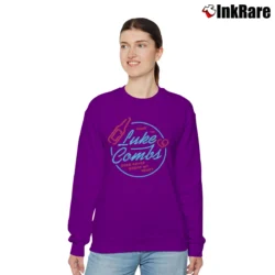 Women’s Luke Combs Neon Country Music Tour Relaxed Sweatshirt in purple | Soft, Laid-Back Vibe