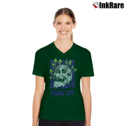 Women’s Lurking Class Sketchy Tank Fungus V-Neck Tee in forest green | Chic Neckline, Soft Texture