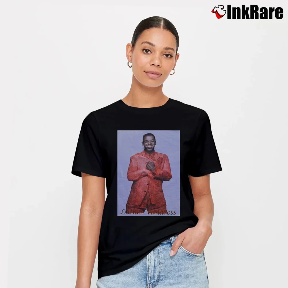 Women’s Luther Vandross Promo Signature T-Shirt in black | Soft, Flattering Fit