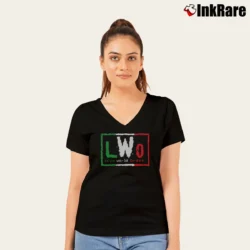 Women’s LWO Latino World Order V-Neck Tee in black | Chic Neckline, Soft Texture