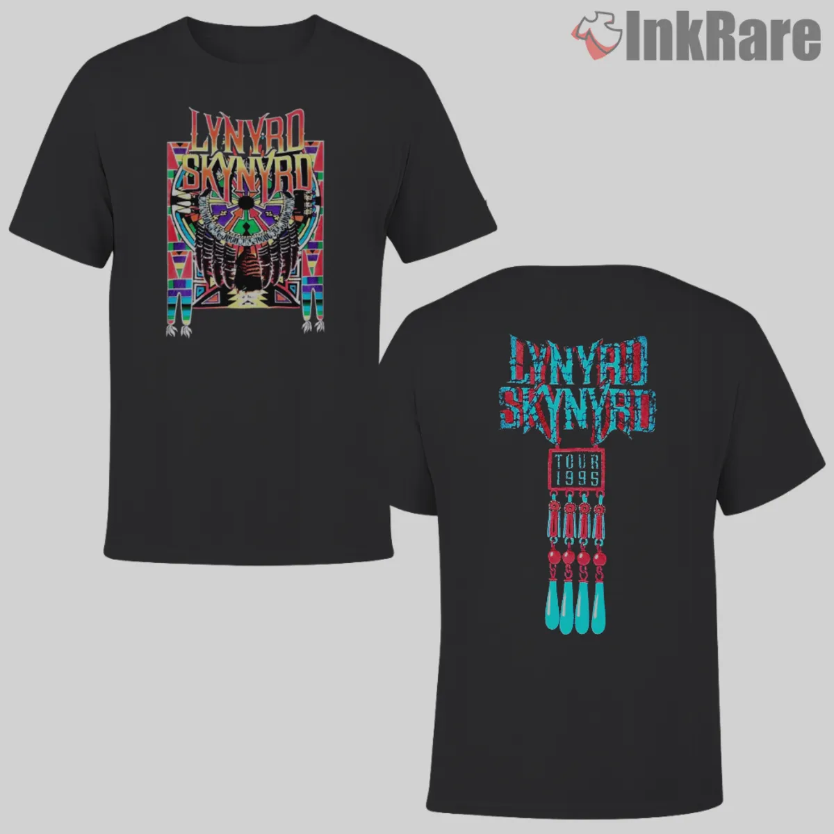 Lynyrd Skynyrd 1995 Tour Shirt Two Sided Neon Eagle Vintage Lynyrd Skynyrd 1995 Tour Shirt two sided neon eagle front and back