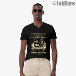 Men V neck with vintage band photo and quote
