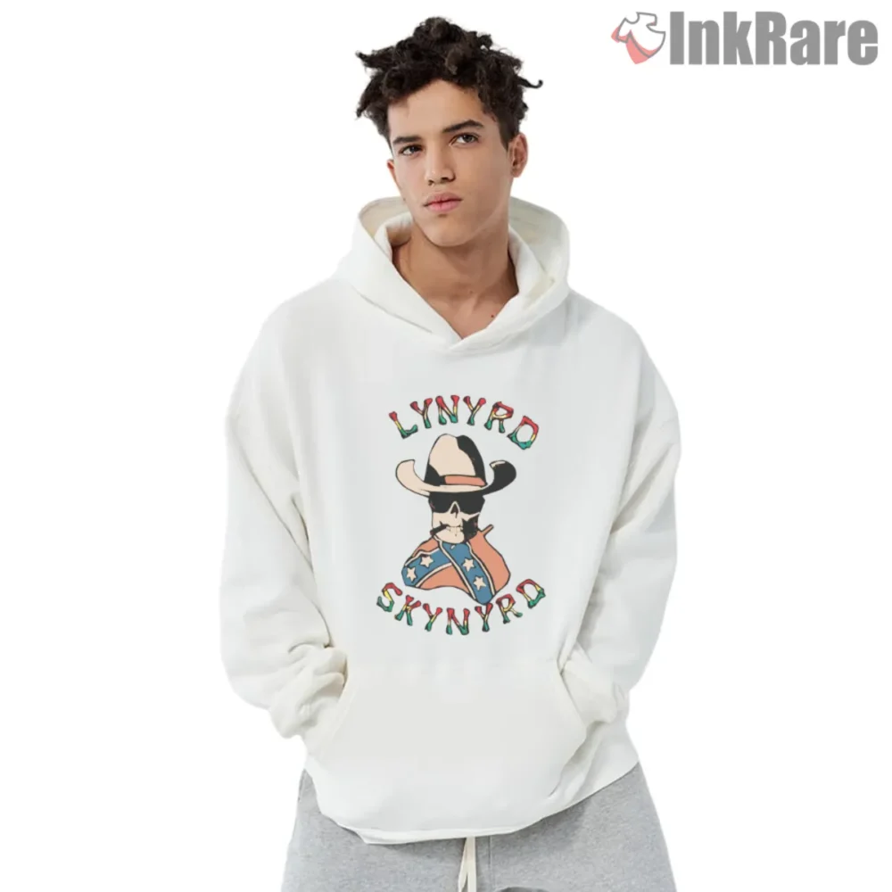 Hoodie front with cowboy skull bandana artwork