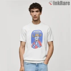 Short sleeve front view with skull sunglasses design